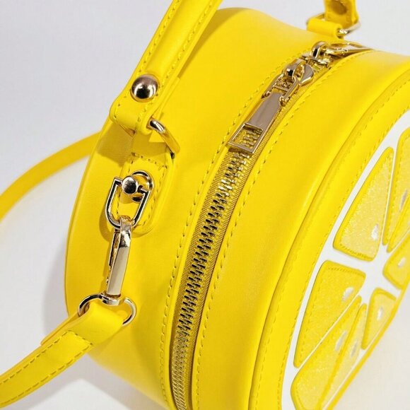 Yellow Casual Women's Fruit Shaped Crossbody Y2k Sequin Patchwork Shoulder Bag - Picture 2 of 11